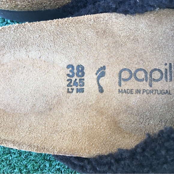 NWT Birkenstock Papilliio Daytona Platform Sandal Faux Shearling Black 38 - Picture 9 of 14